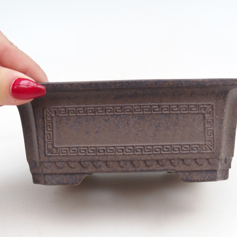 Cuenco bonsái de cerámica 15,5 x 10,5 x 6 cm, ocre parduzco