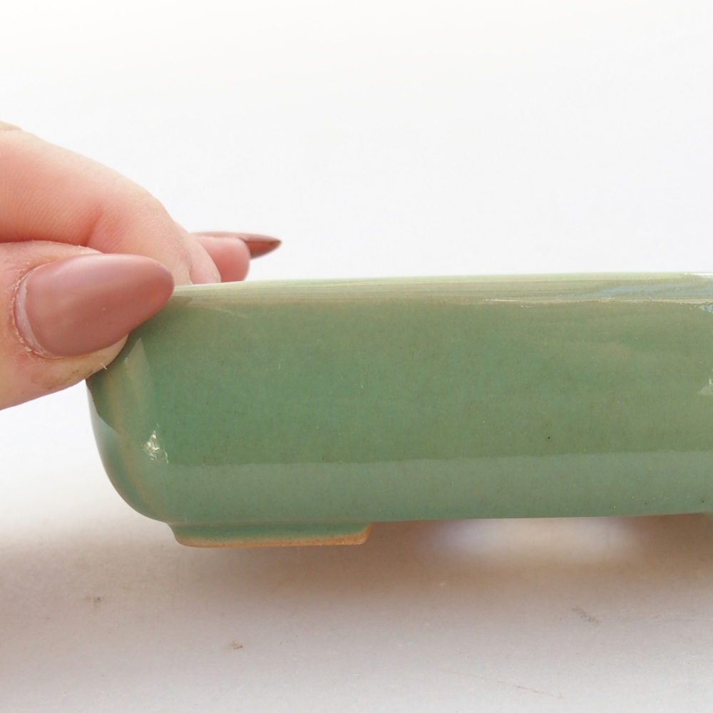 Cuenco bonsái de cerámica 11,5 x 9 x 3,5 cm, verde