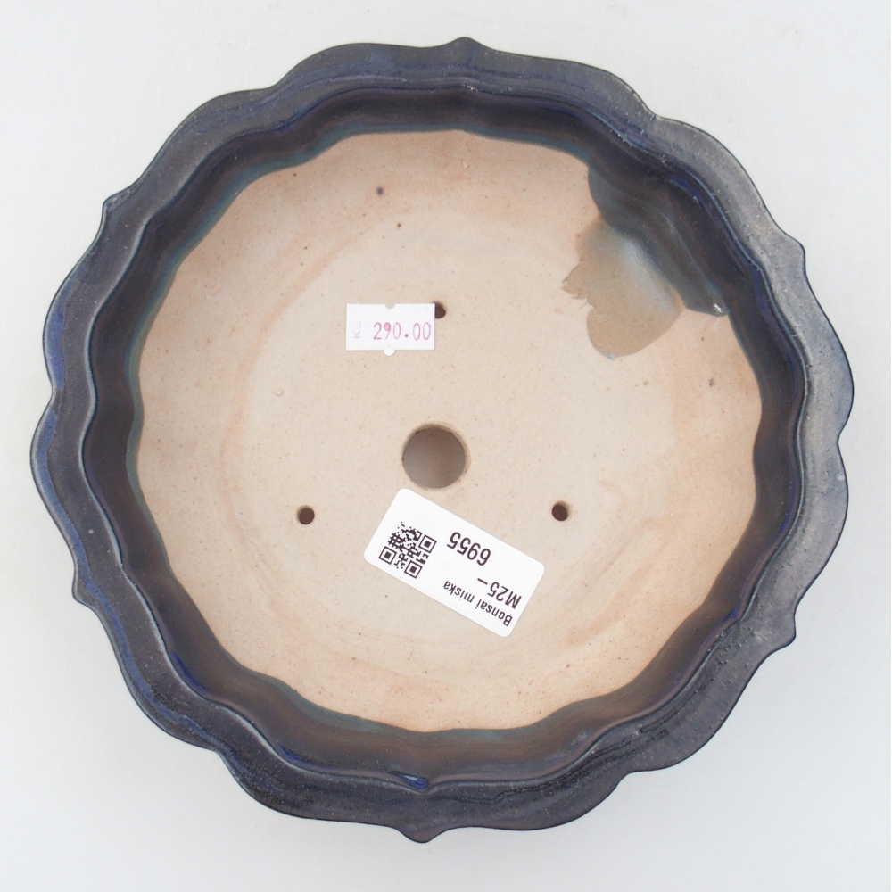 Cuenco bonsái de cerámica 19 x 19 x 5 cm, color azul