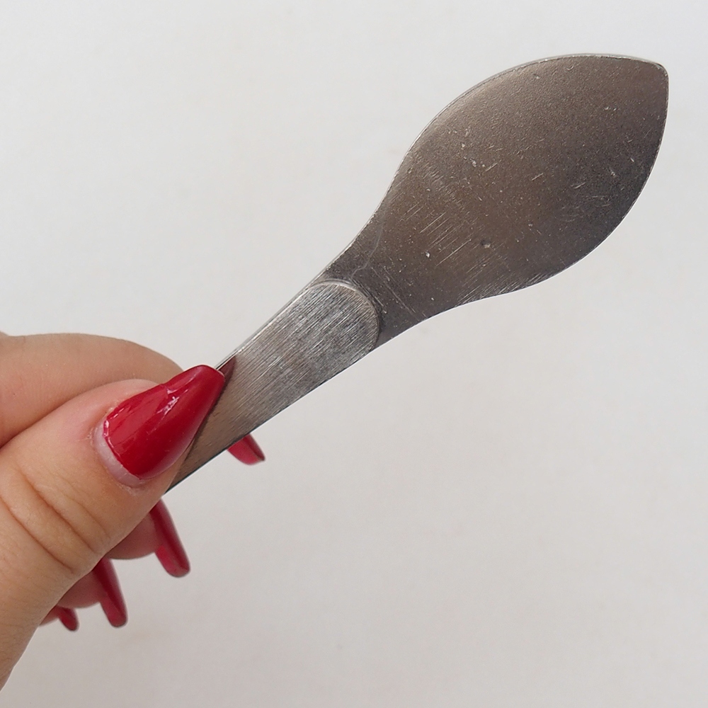 Espátula y pinzas curvas 22 cm - acero inoxidable