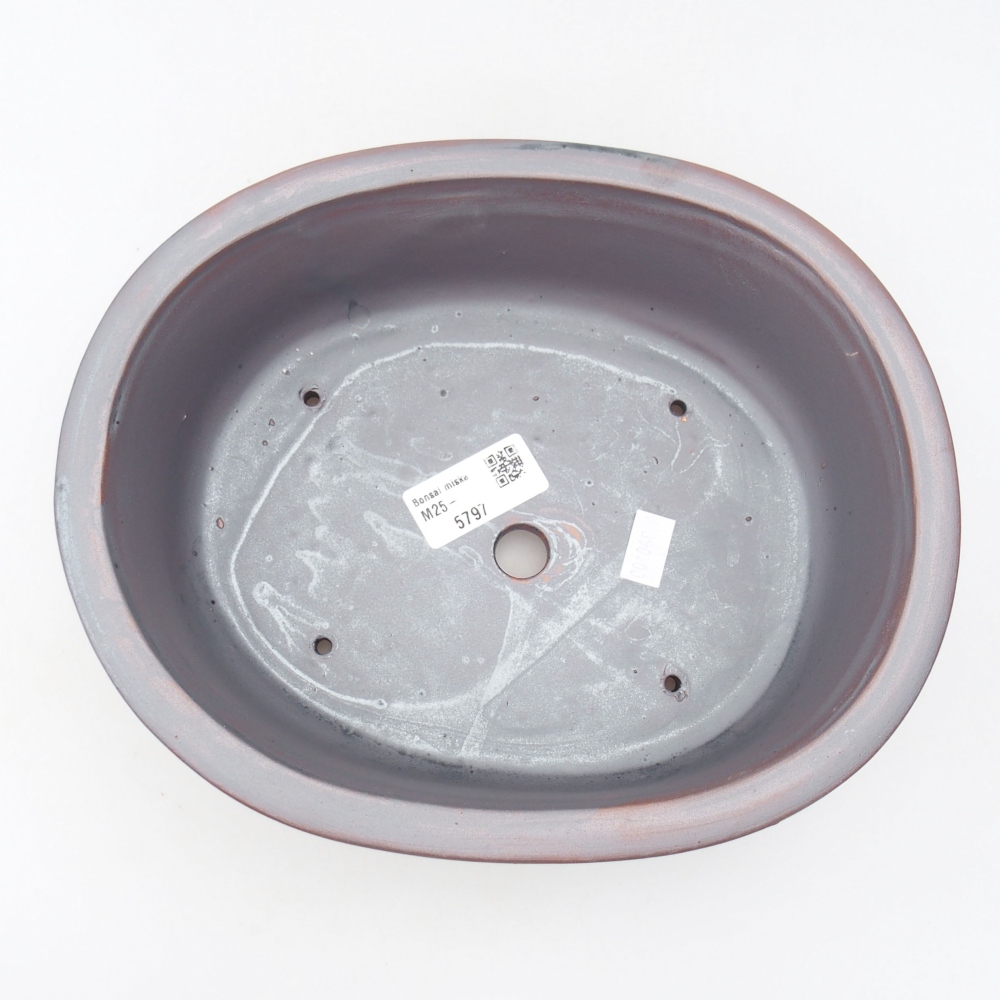 Cuenco bonsái de cerámica 23 x 19,5 x 7 cm, color metálico