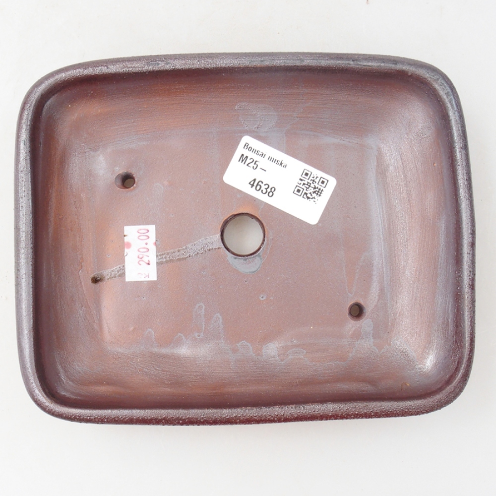 Cuenco bonsái de cerámica 17 x 13,5 x 3,5 cm, color metálico