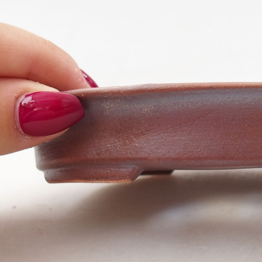 Cuenco bonsái de cerámica 12,5 x 10,5 x 2 cm, marrón