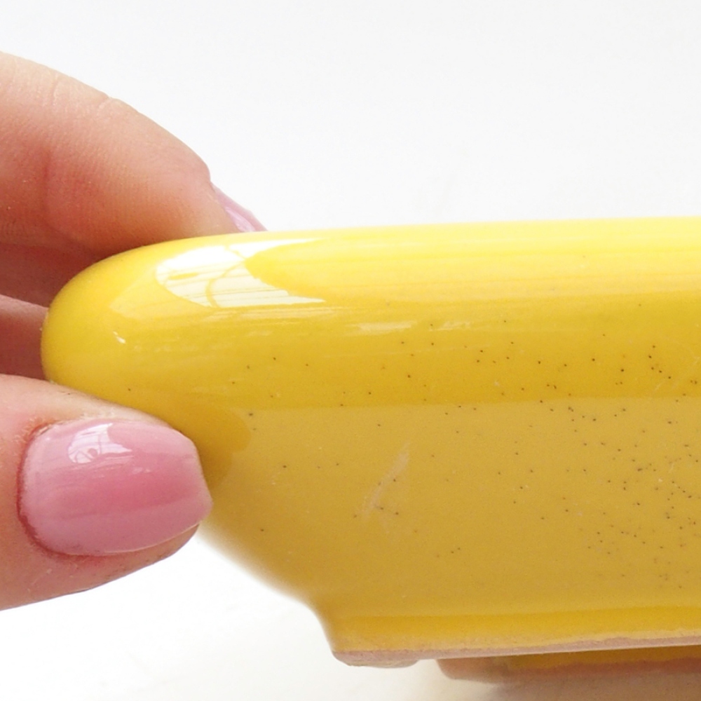 Cuenco bonsái de cerámica 17 x 13,5 x 3,5 cm, amarillo