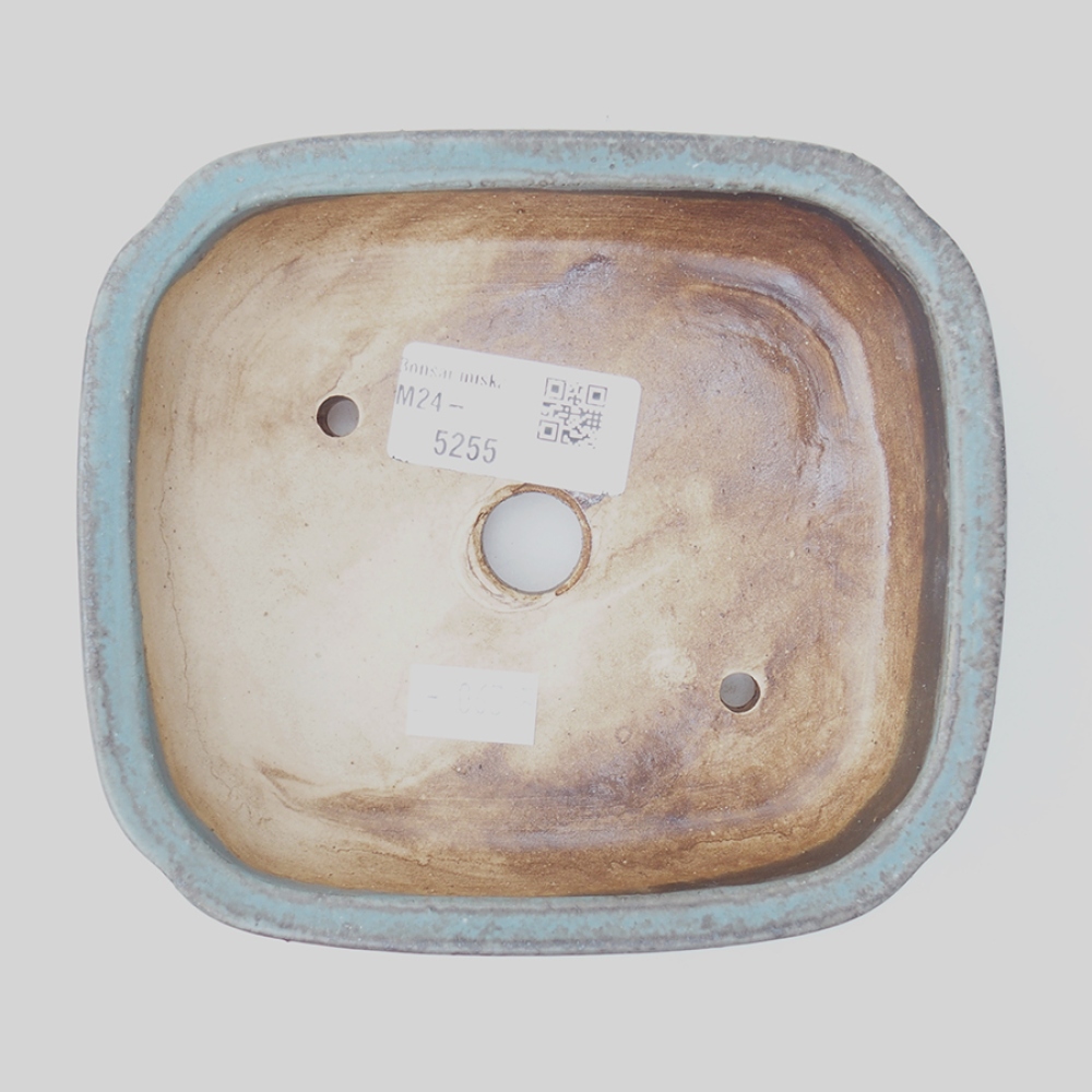 Cuenco bonsái de cerámica 13,5 x 12 x 4 cm, color azul