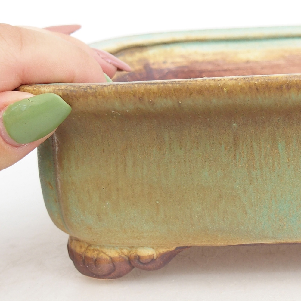 Cuenco bonsái de cerámica 20 x 17 x 6 cm, verde