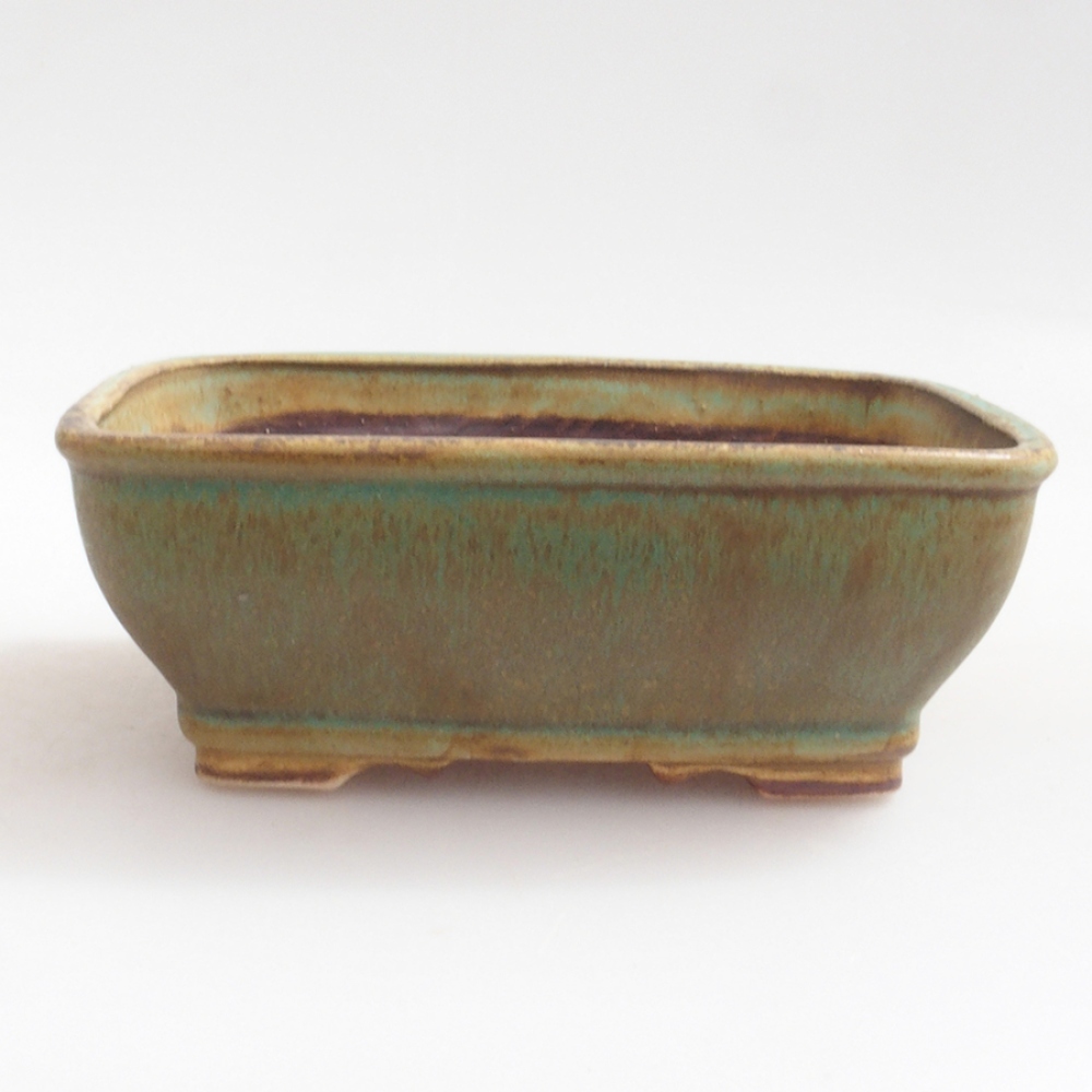 Cuenco bonsái de cerámica 10 x 8,5 x 4 cm, marrón