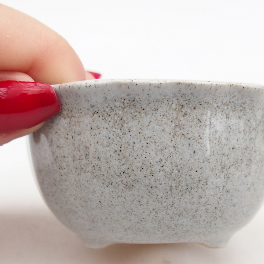 Cuenco bonsái de cerámica 7 x 8,5 x 3,5 cm, gris