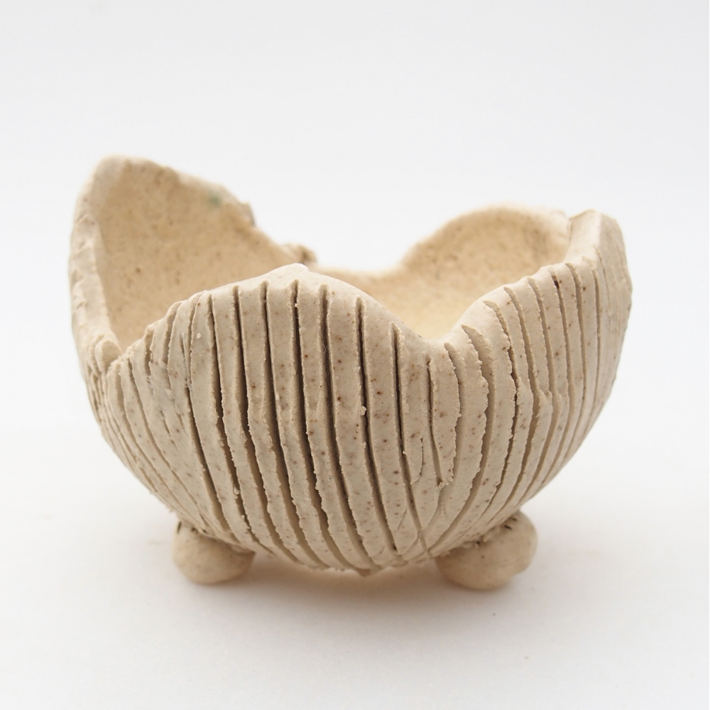 Concha de cerámica 9 x 8,5 x 6,5 cm , color beige