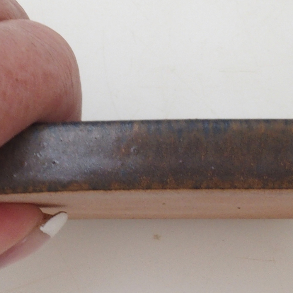 Platillo bonsái cuadrado 9 x 9 x 1 cm - marrón