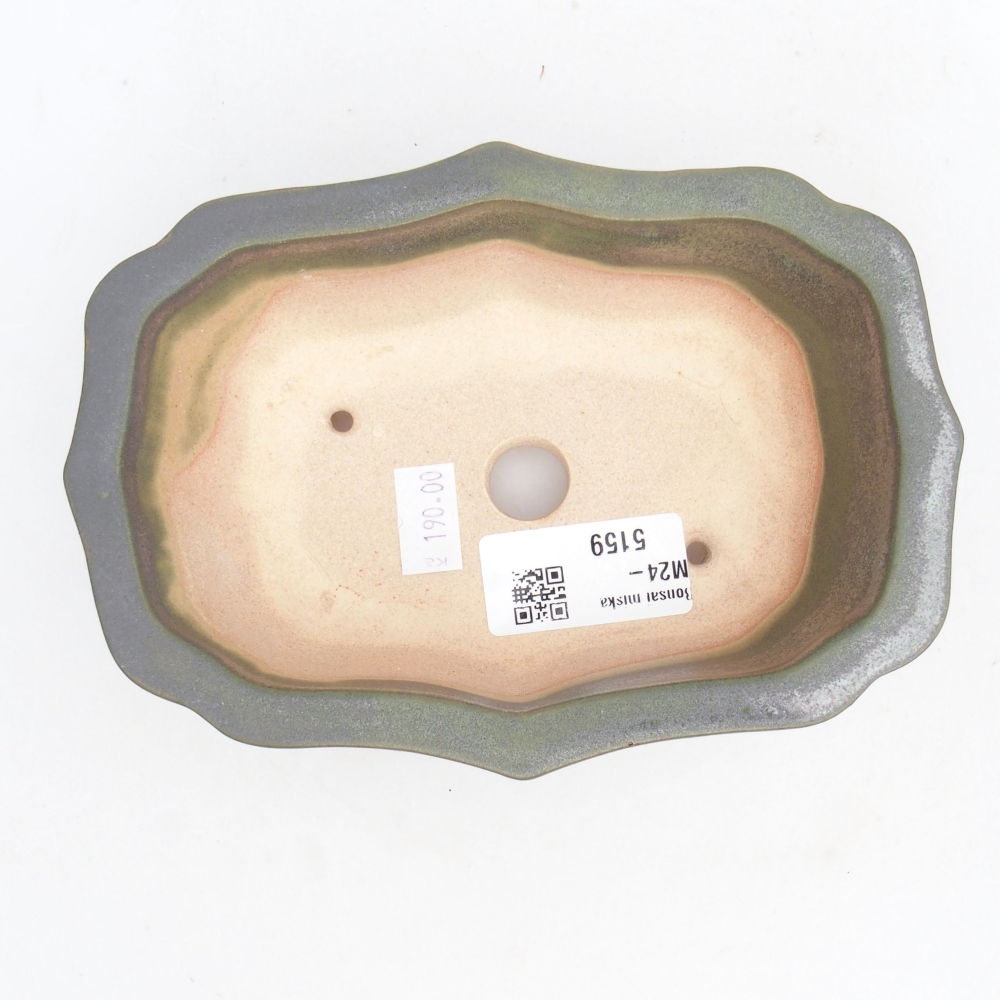 Cuenco bonsái de cerámica 15,5 x 11,5 x 4,5 cm, verde