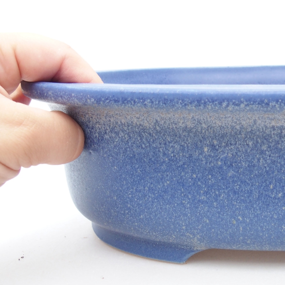 Cuenco bonsái de cerámica 26 x 22 x 8 cm, color azul