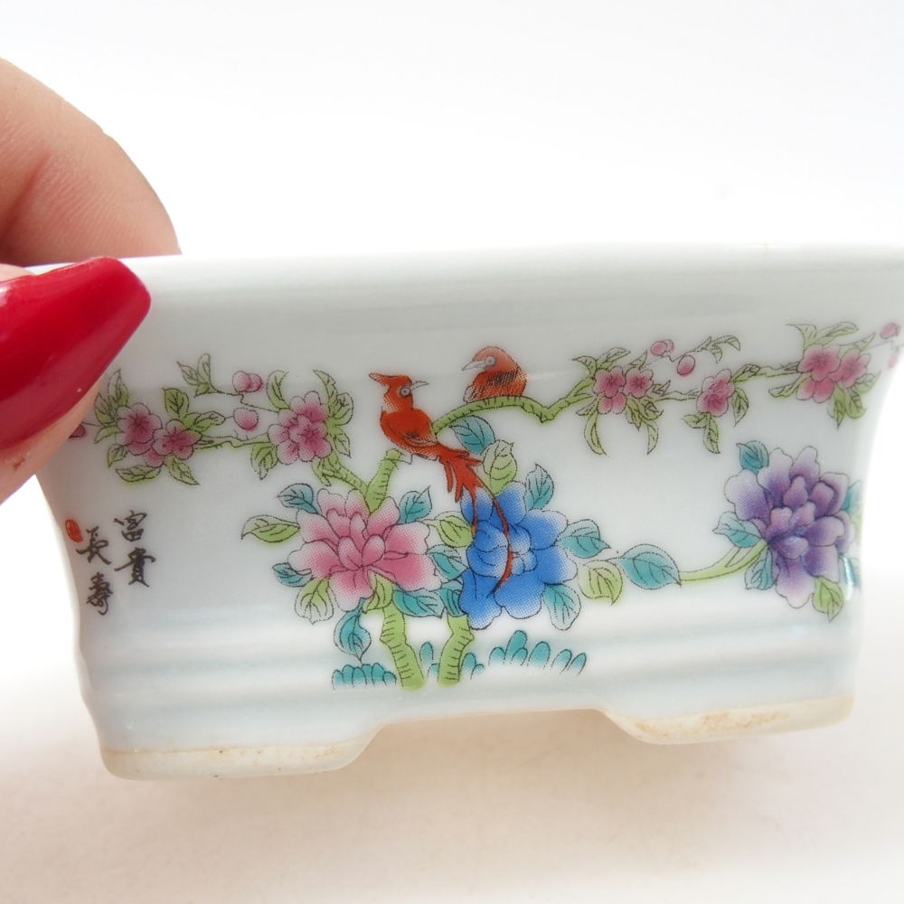 Cuenco mini bonsái 10 x 7,5 x 4 cm, color blanco