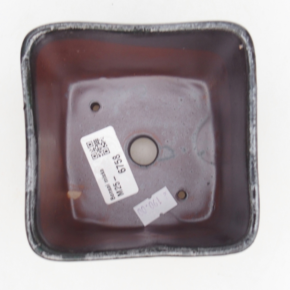 Cuenco bonsái de cerámica 10 x 10 x 8,5 cm, color negro