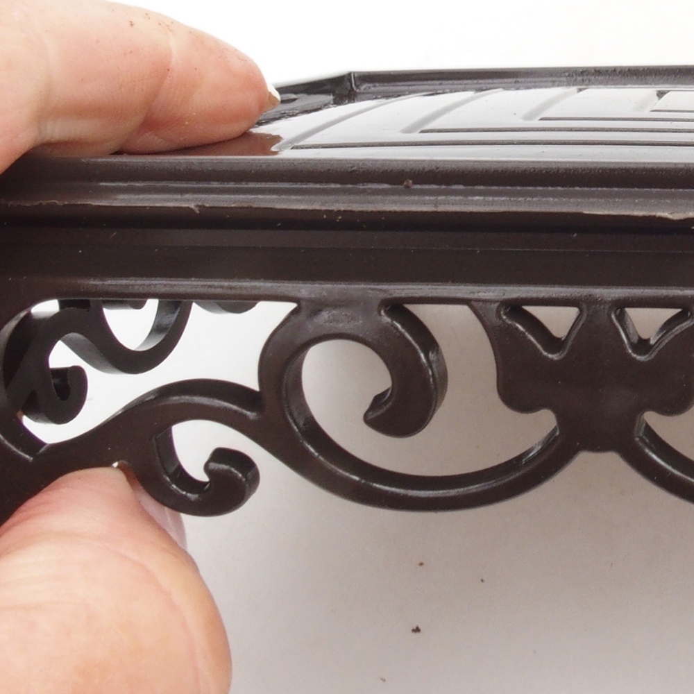 Mesa para bonsái rectángulo de plástico 22 x 14 x 4 cm, negro