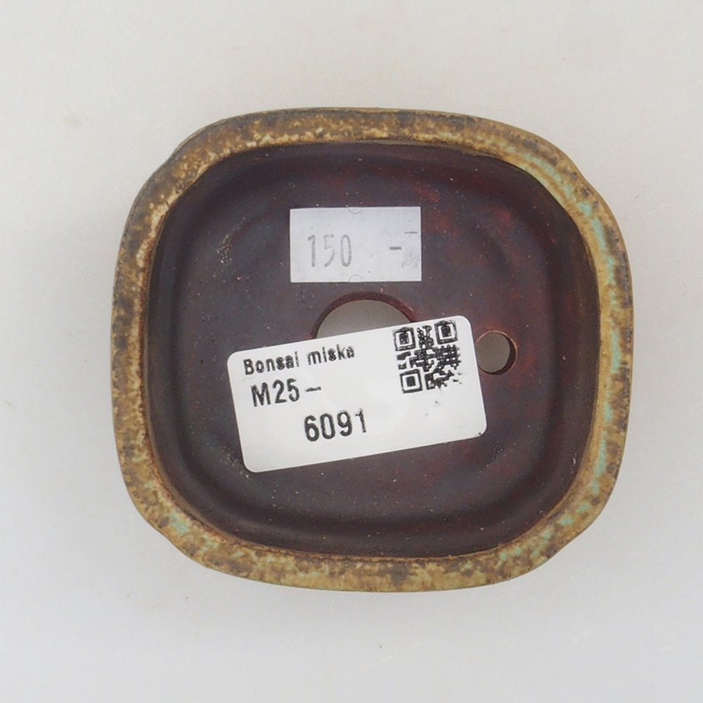 Cuenco bonsái de cerámica 10 x 8,5 x 4 cm, marrón
