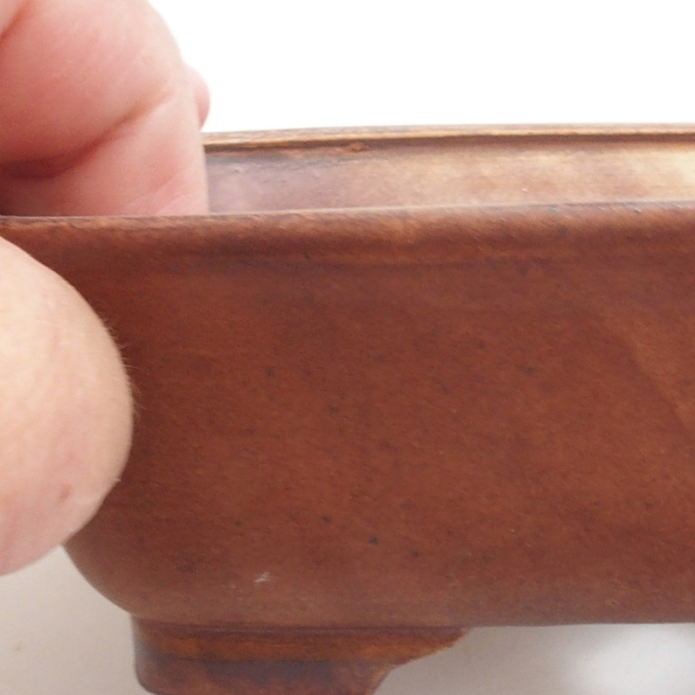 Cuenco bonsái de cerámica 10 x 8,5 x 4 cm, marrón