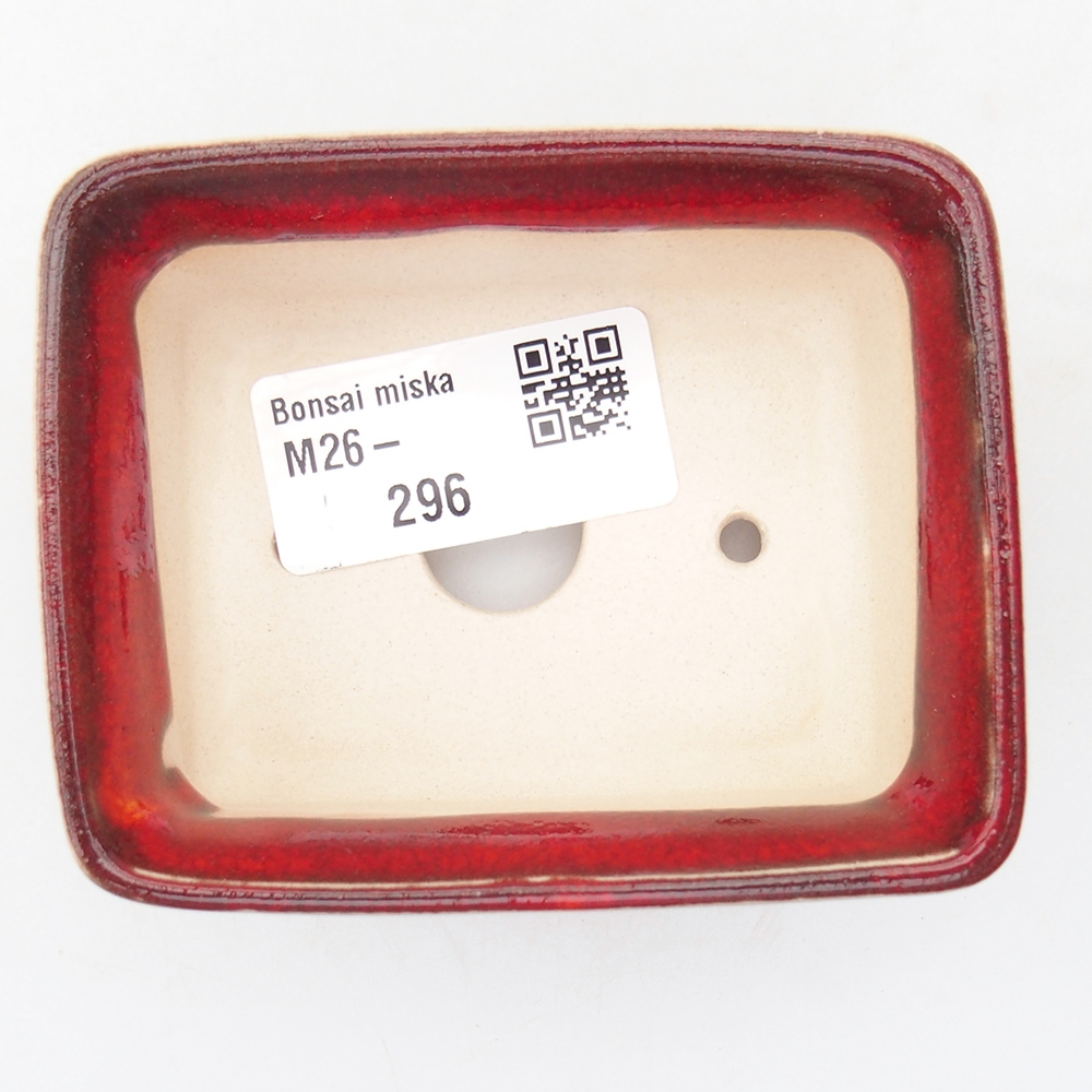 Cuenco mini bonsái 8,5 x 6,5 x 3,5 cm, color rojo