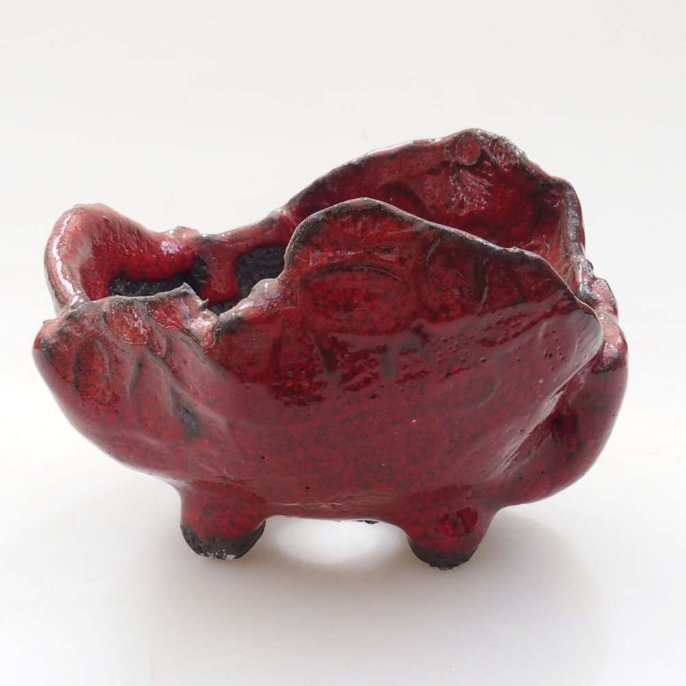 Concha de cerámica 8 x 7,5 x 5,5 cm , color rojo