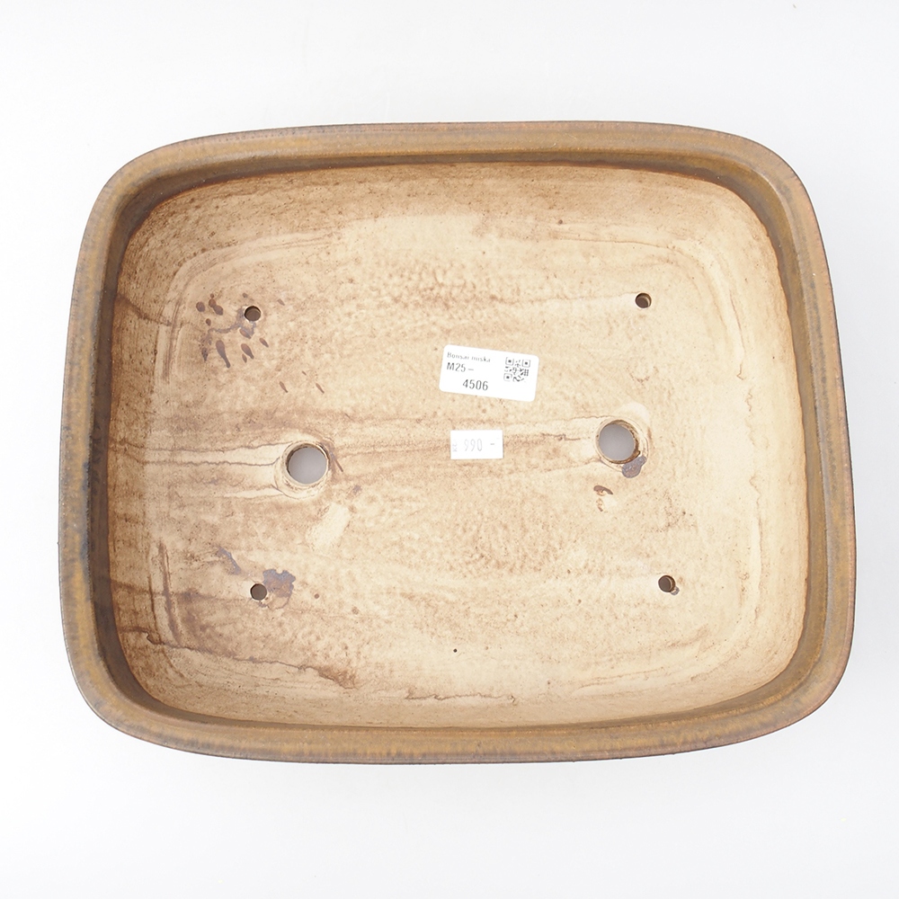 Cuenco bonsái de cerámica 29 x 24 x 7 cm, marrón