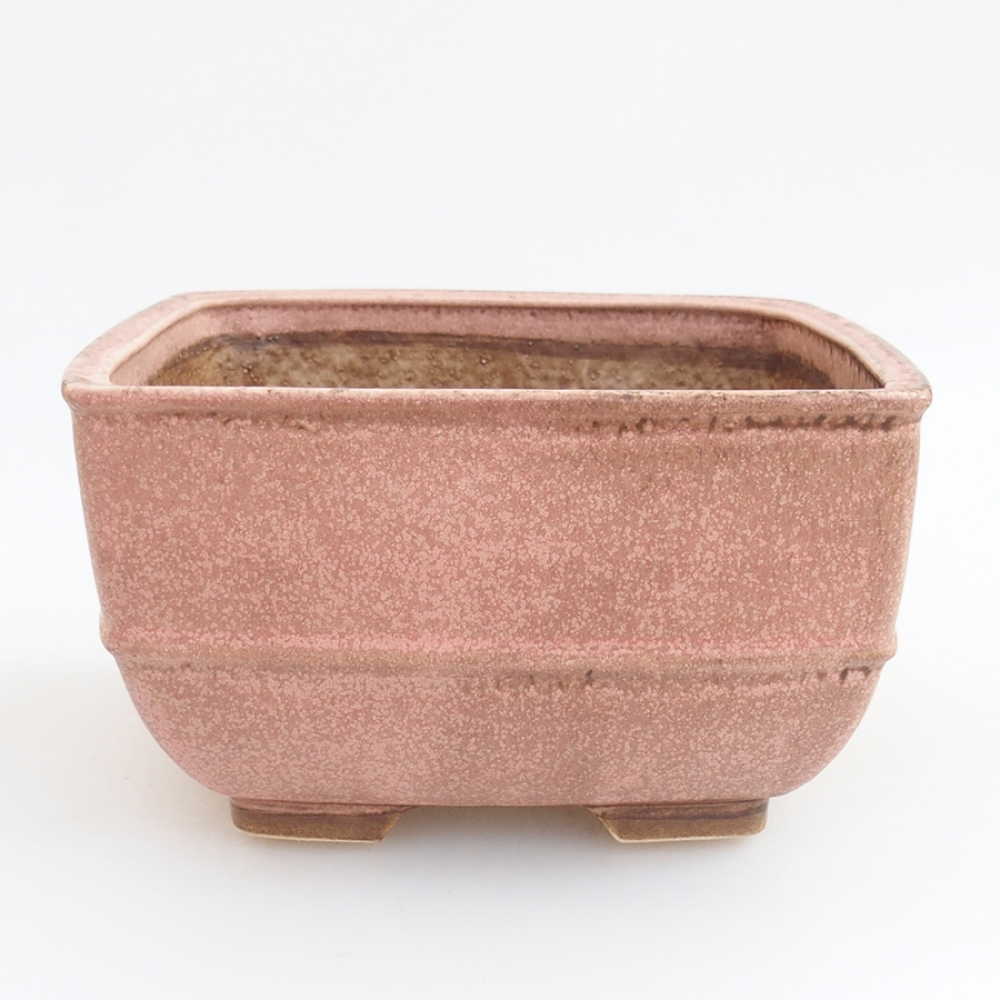 Cuenco bonsái de cerámica 10,5 x 10,5 x 7 cm, rosa