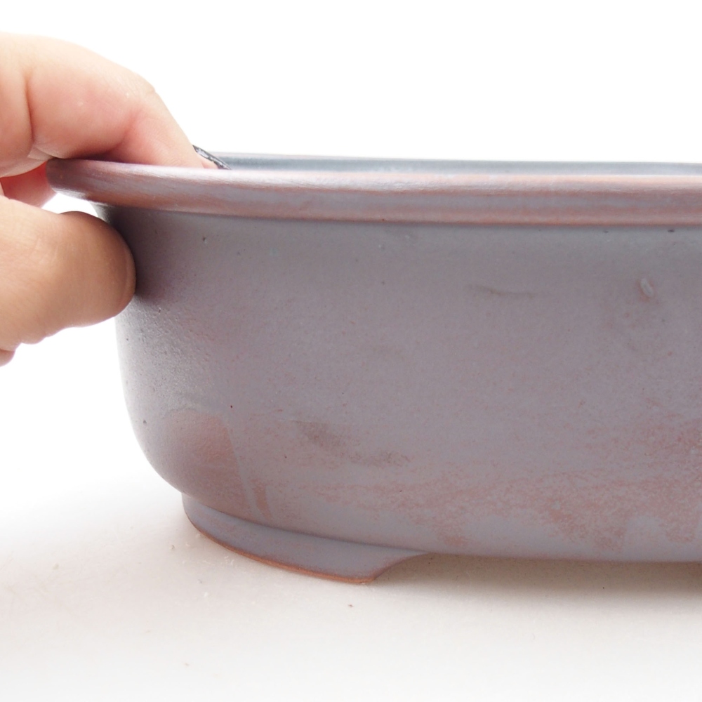 Cuenco bonsái de cerámica 23,5 x 19 x 8 cm, color metálico