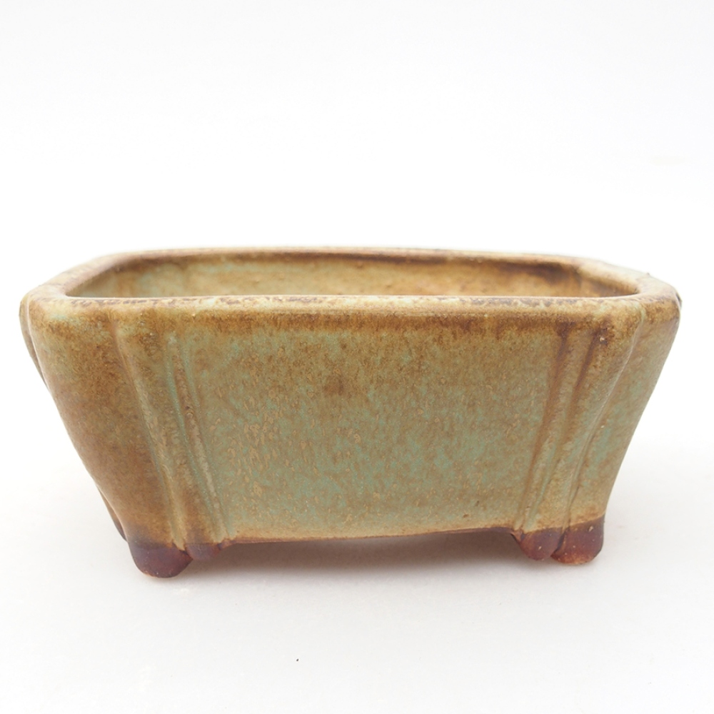 Cuenco bonsái de cerámica 10,5 x 8,5 x 4 cm, verde