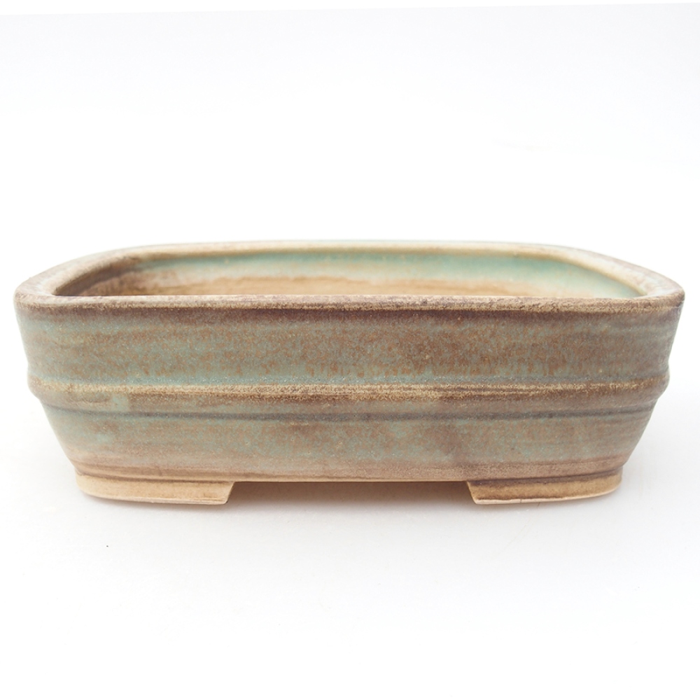 Cuenco bonsái de cerámica 14,5 x 11,5 x 4 cm, verde