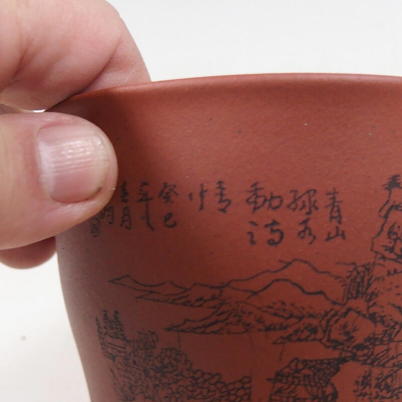 Cuenco bonsái 10,5 x 10,5 x 10 cm, color teja