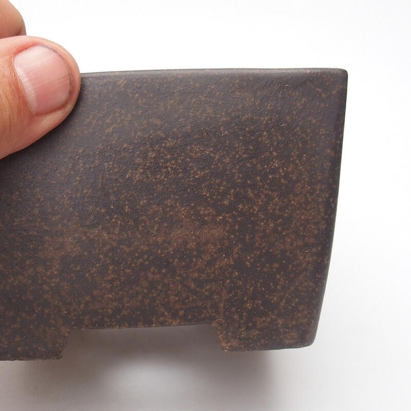 Cuenco bonsái 10 x 10 x 6,5 cm, color marrón ocre