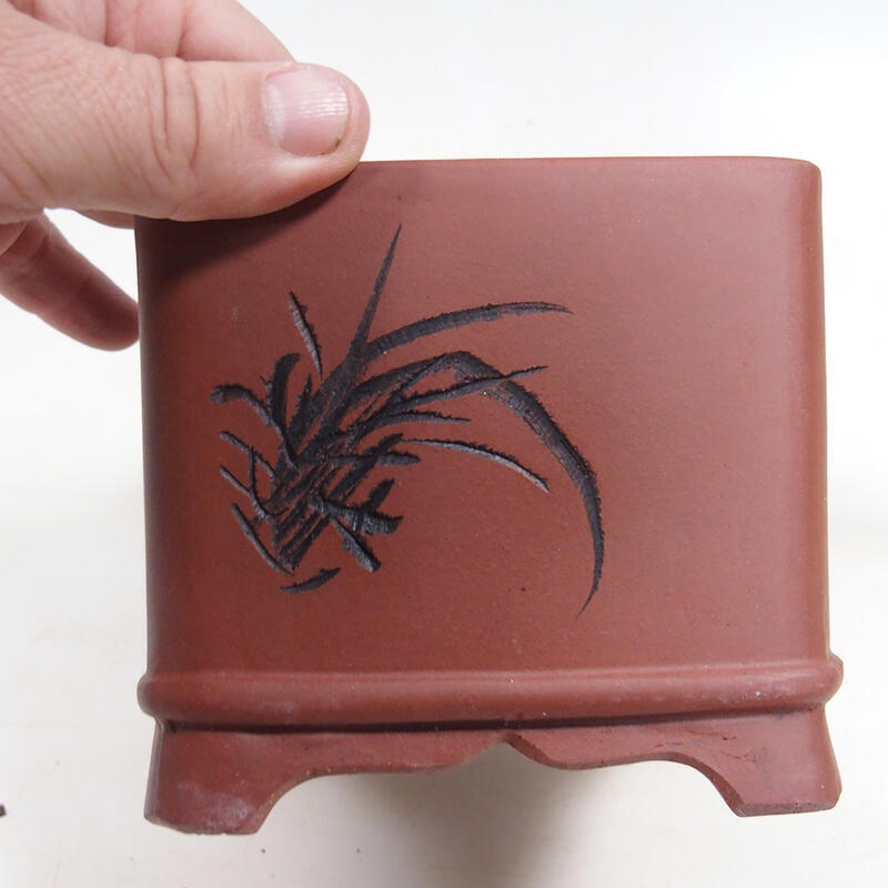 Cuenco bonsái 11,5 x 11,5 x 10 cm, color teja