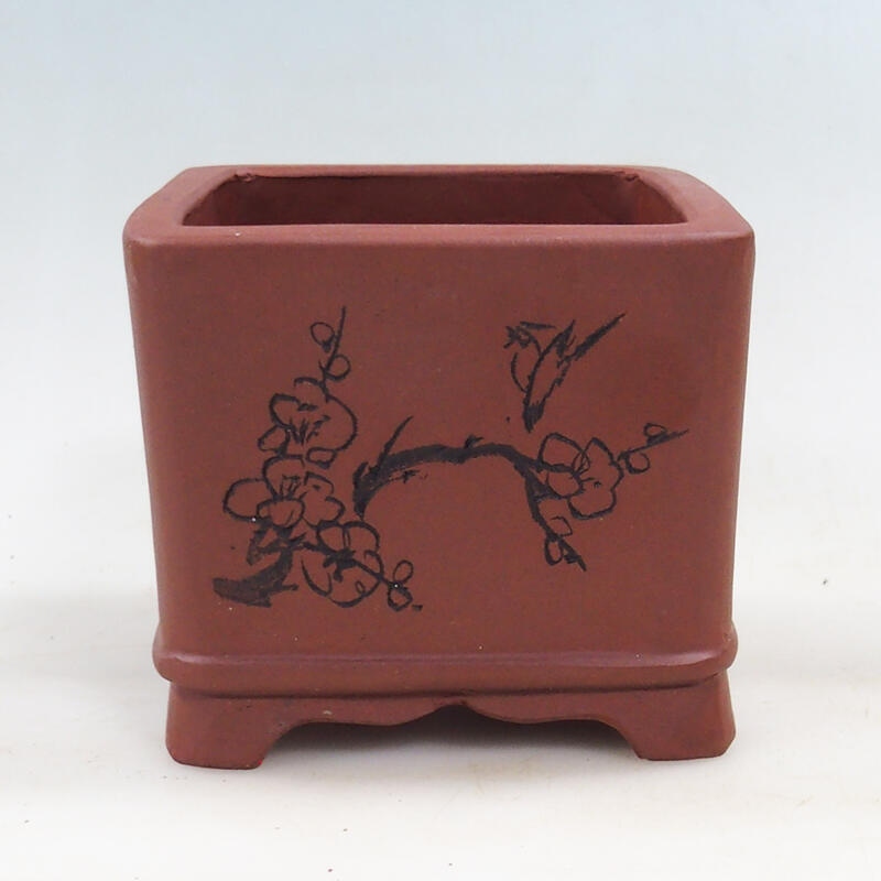 Cuenco bonsái 11,5 x 11,5 x 10 cm, color teja