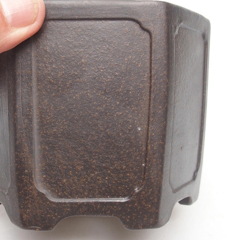 Cuenco bonsái 11 x 10 x 8,5 cm, color marrón ocre