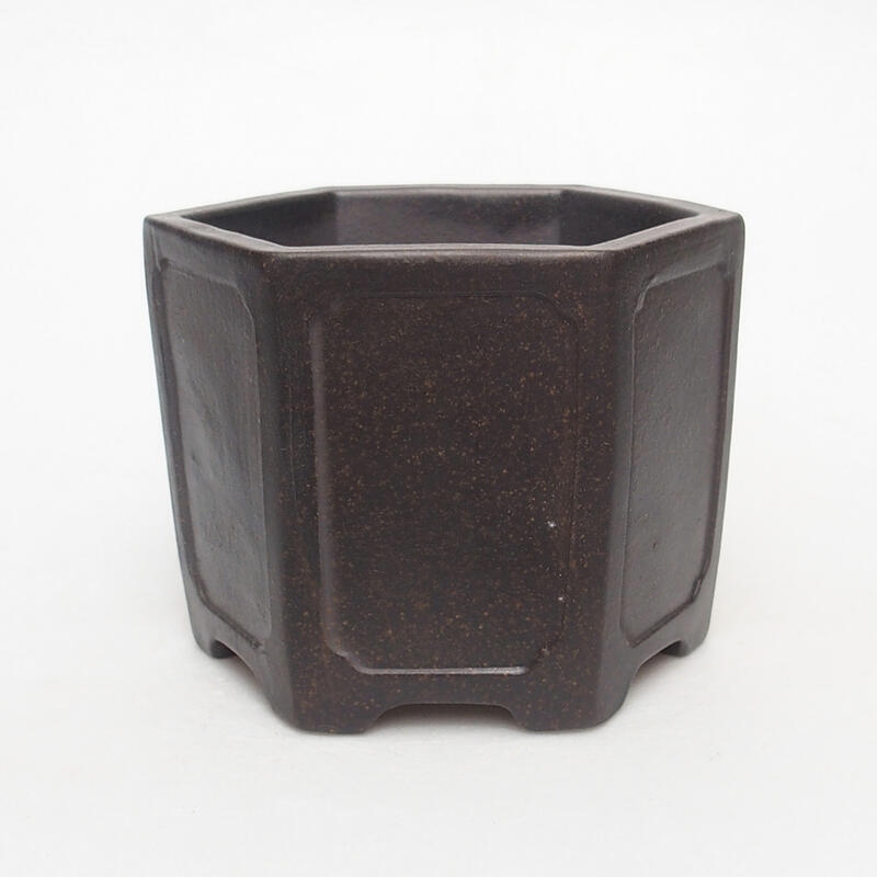 Cuenco bonsái 11 x 10 x 8,5 cm, color marrón ocre