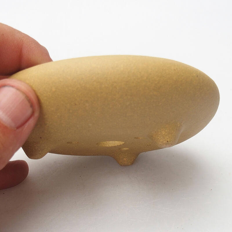 Cuenco bonsái 11 x 11 x 3,5 cm, color ocre