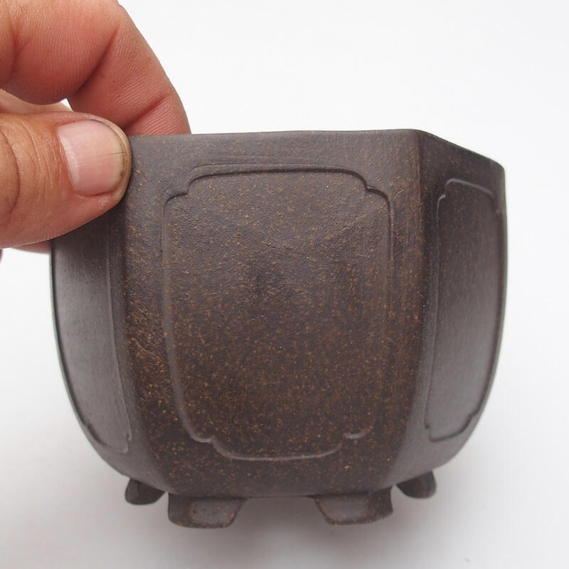 Cuenco bonsái 11 x 9,5 x 7,5 cm, color marrón ocre