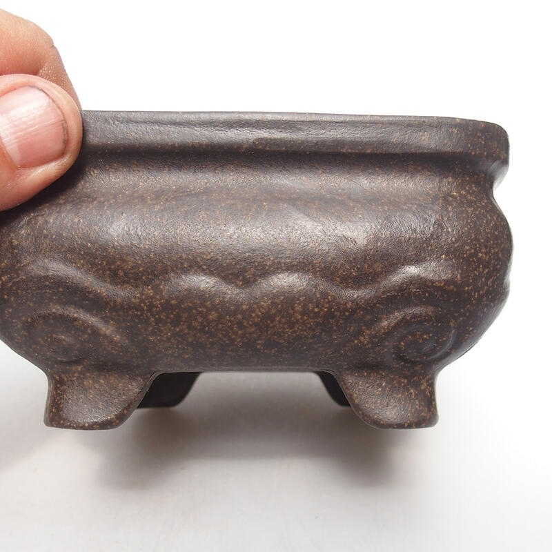 Cuenco bonsái 12,5 x 12,5 x 6,5cm, color marrón ocre