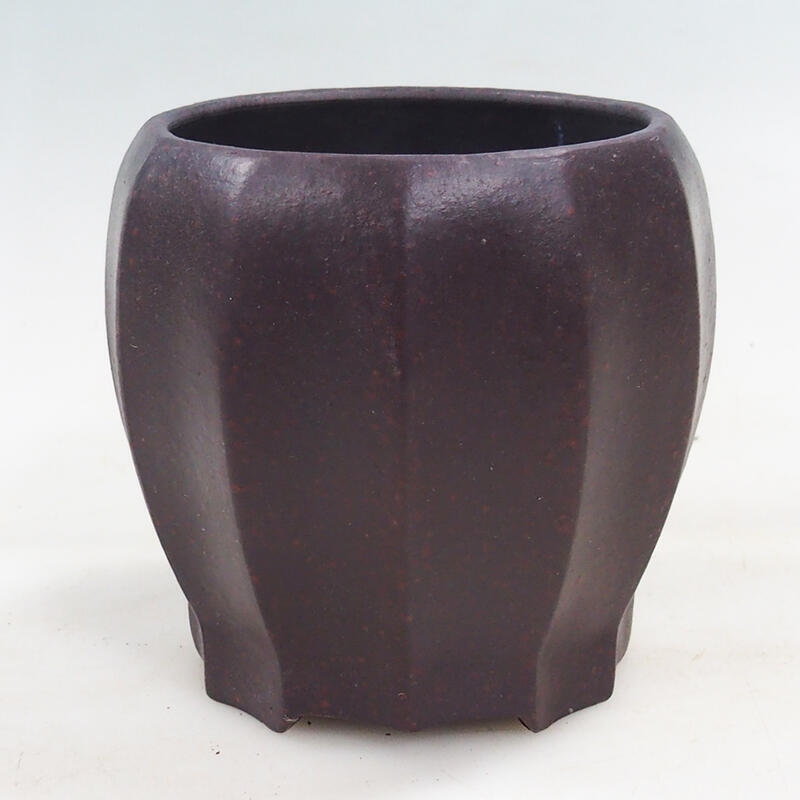 Cuenco bonsái 12 x 12 x 11 cm, color marrón-rojo