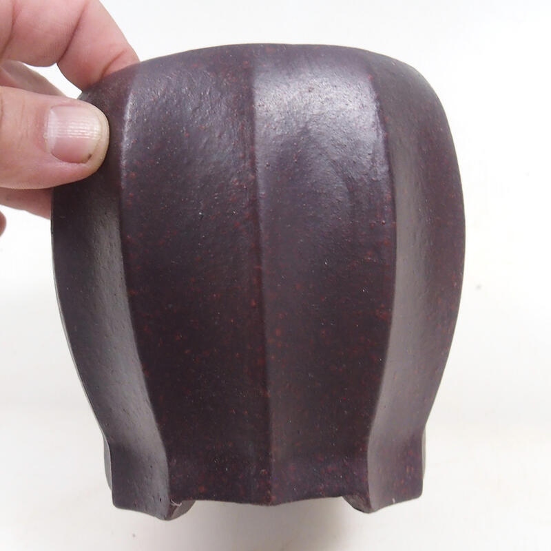 Cuenco bonsái 12 x 12 x 11 cm, color marrón-rojo