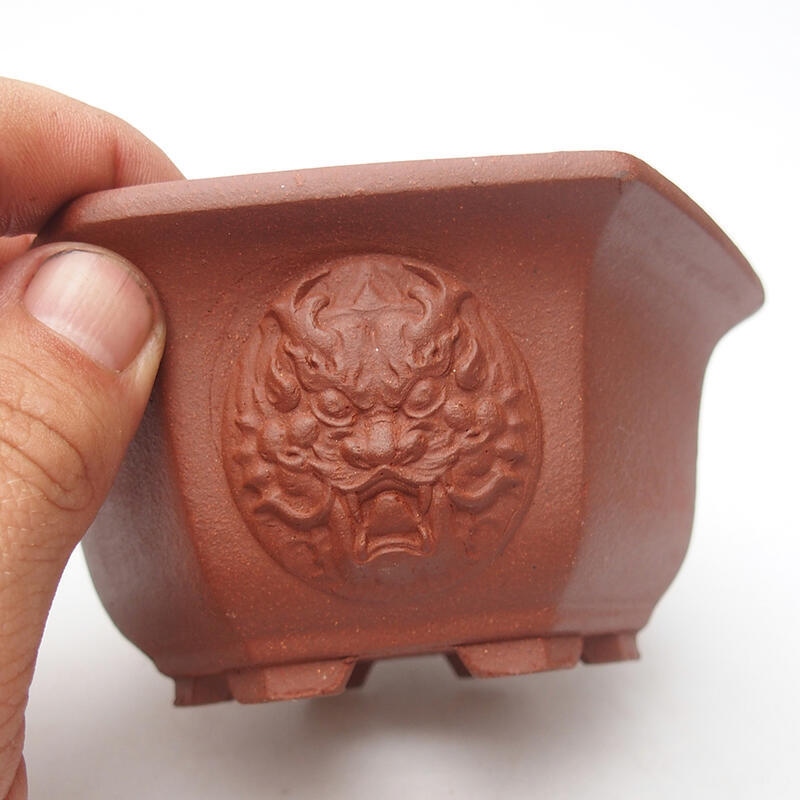 Cuenco bonsái 13 x 12 x 6 cm, color teja