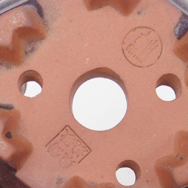 Cuenco bonsái 13 x 12 x 7 cm, color marrón burdeos