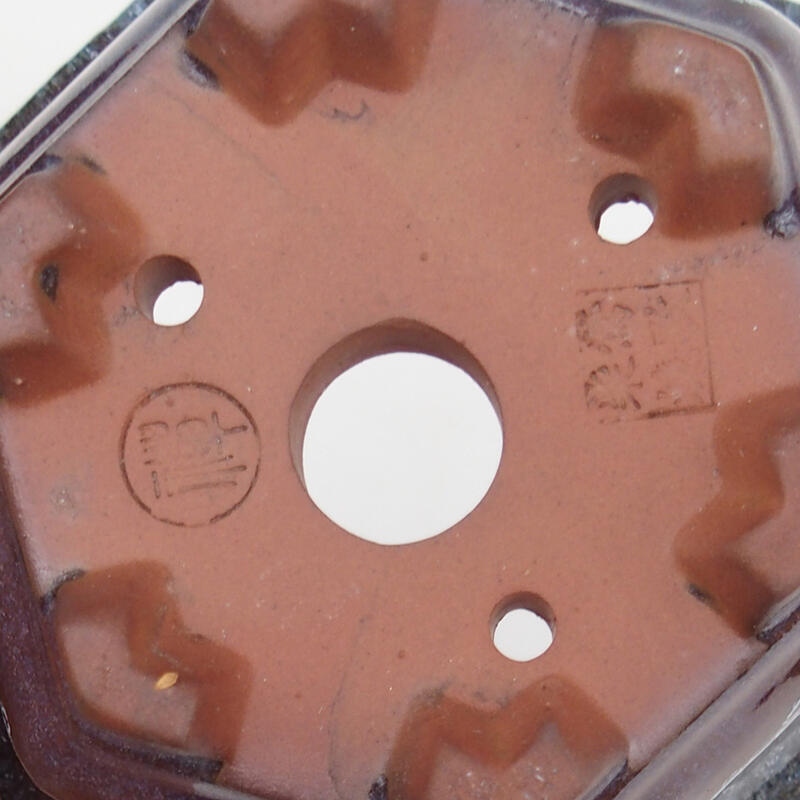 Cuenco bonsái 13 x 12 x 7 cm, color gris burdeos