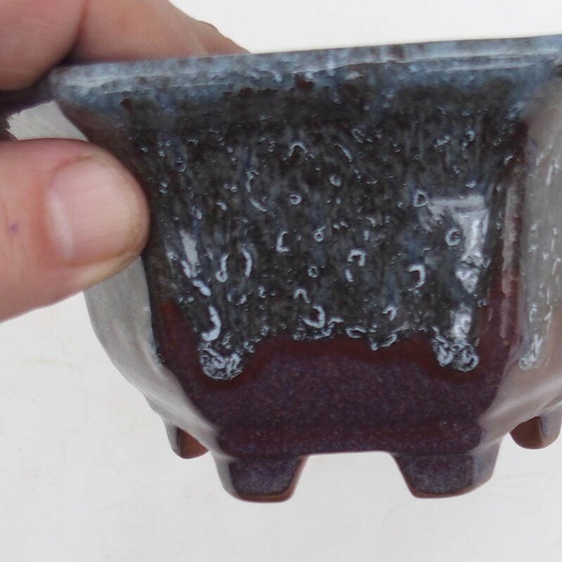 Cuenco bonsái 13 x 12 x 7 cm, color gris burdeos