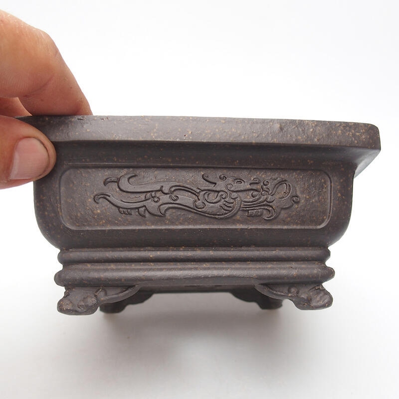 Cuenco bonsái 13 x 13 x 6 cm, color ocre parduzco