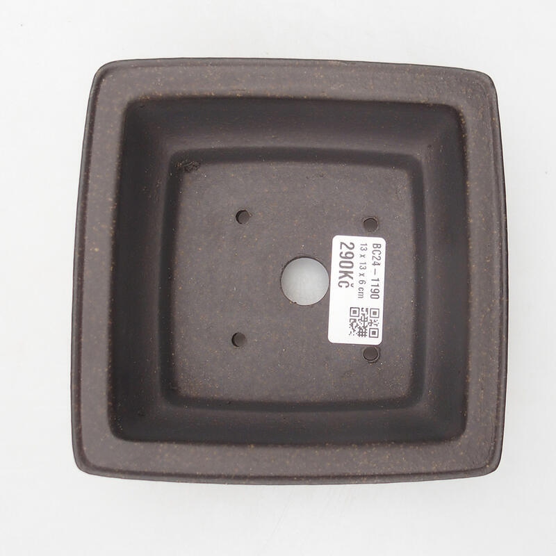 Cuenco bonsái 13 x 13 x 6 cm, color ocre parduzco