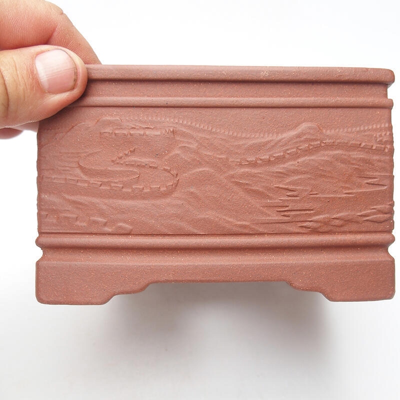 Cuenco bonsái 13 x 13 x 8 cm, color teja