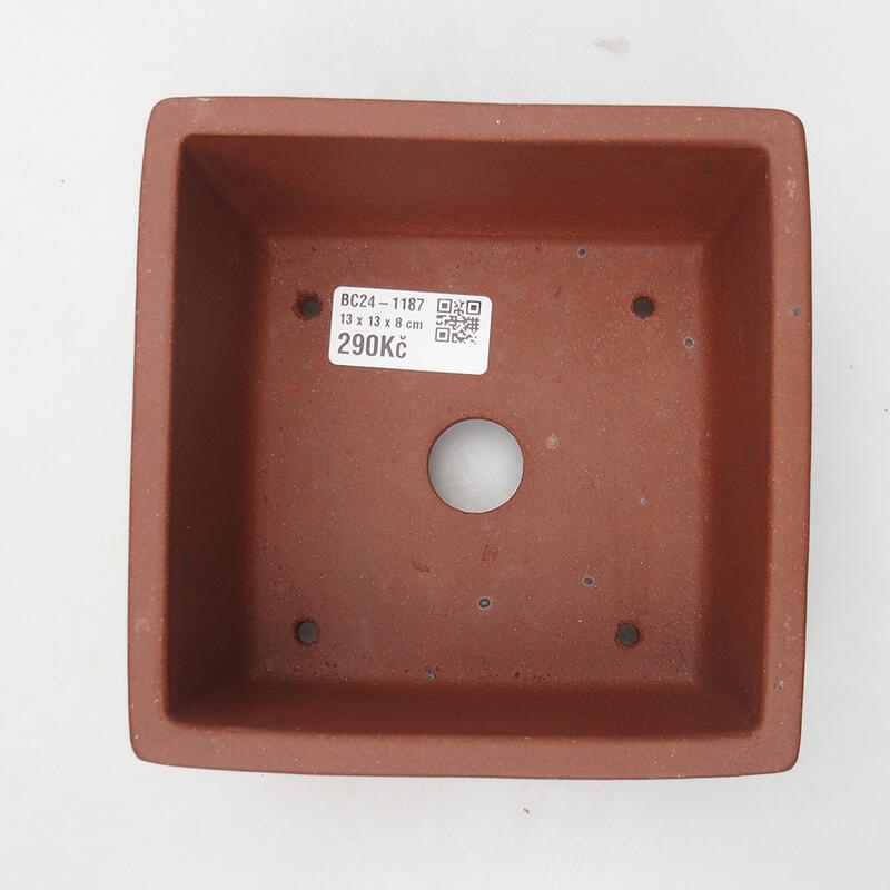 Cuenco bonsái 13 x 13 x 8 cm, color teja