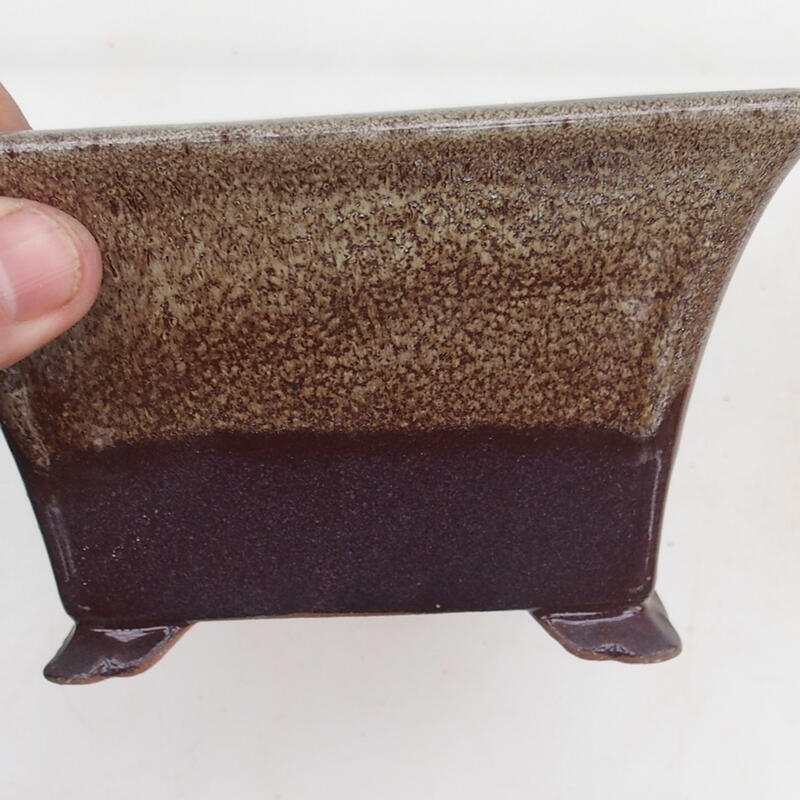 Cuenco bonsái 14,5 x 14,5 x 8,5 cm, color marrón