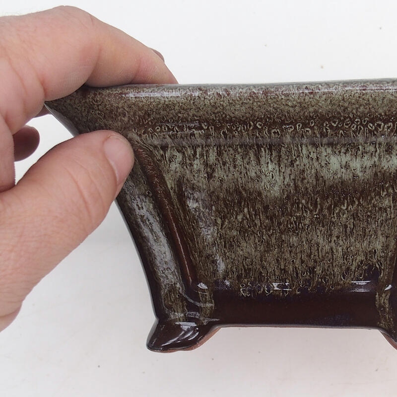 Cuenco bonsái 14,5 x 14,5 x 8,5 cm, color marrón