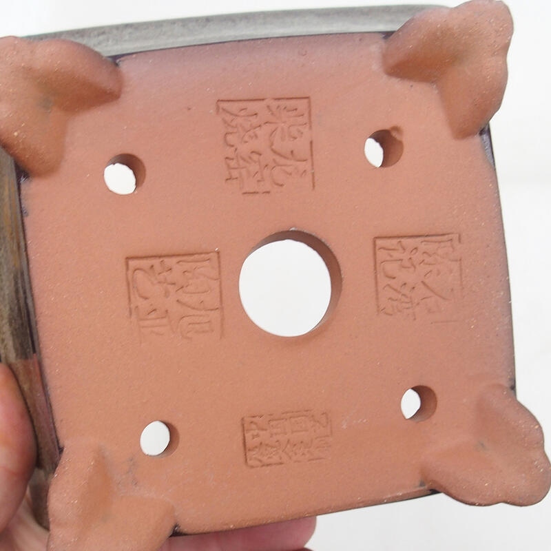 Cuenco bonsái 14,5 x 14,5 x 8,5 cm, color marrón